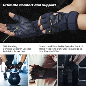 Guantes Deportivos de Microfibra con Bloques de Color, para Hombre y Mujer, Medios Dedos, Antideslizantes, con Palma Acolchada, Transpirables, para Gimnasio, Fitness, Levantamiento de Pesas - Product Image 2