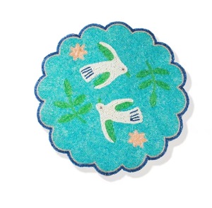 handcrafted beaded floral placemat Handmade Beaded Round Placemat <b>Butterfly</b> Design Embroidered <b>Dining</b> Mat <b>Table</b> Charger for - Product Image 3