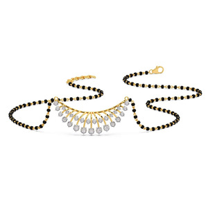Collier chaîne traditionnel avec pendentif en forme d'arche et motif soleil en diamant - Product Image 2