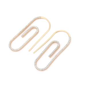 14K Solid Gold Bezel Set Paper <b>Clip</b> Diamond Earrings-IGI Certified VVS1 Clarity - Product Image 6
