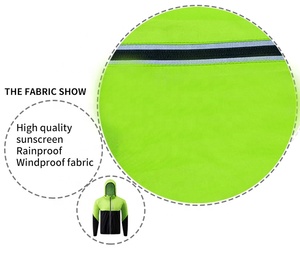 Bright Green Hooded <b>Stand</b> Collar Rain Jacket Windproof Breathable Softshell <b>Cycling</b> Hiking Outdoor Waterproof Jacket - Product Image 5