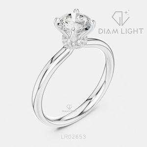 Bague de mariage ronde 0,95 carat, bijoux fins, certifiée IGI, or blanc 14 carats, diamant de laboratoire, bague de fiançailles et d'anniversaire - Product Image 2