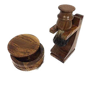 Set de Afeitado Profesional para Hombre con Tazón de Madera, Brocha y Jabón para Afeitar - Product Image 4