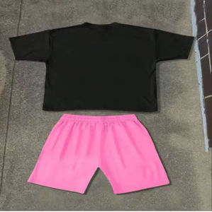 Ensemble court 2 pièces pour homme, style streetwear, avec short et t-shirt, léger et respirant, pour hommes branchés - Product Image 3