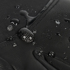 Gants en cuir unisexes à doigts entiers, isolés thermiquement, avec fermeture auto-agrippante, pour le ski et la conduite hivernale - Product Image 4
