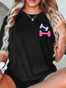 Camiseta Be Happy Lift Heavy para mujer: camiseta gráfica extragrande para levantamiento de pesas, camisetas divertidas para entrenamiento, camisetas informales para amantes del gimnasio - Product Image 3