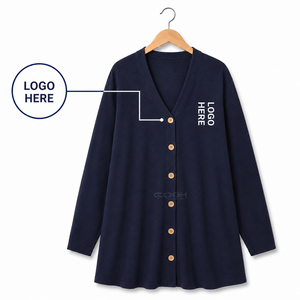 Cosh International Acrylic Sisterhood Sorority Frock Style Breathable Eco Friendly <b>Navy</b> <b>Cardigan</b> Winterwear Blend Wool Sweater - Product Image 1