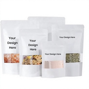 ถุงกระดาษคราฟท์รีไซเคิลสีขาวคุณภาพพรีเมียม ราคาคุ้มค่า เป็นมิตรกับสิ่งแวดล้อม แบบตั้งได้ ปรับแต่งได้สำหรับใส่น้ำตาล อาหารสัตว์เลี้ยง ขนมเด็ก มันฝรั่งทอด - Product Image 1