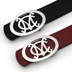 Cinturón de Cuero Personalizado con Hebilla Personalizada, Cinturón de Cuero Genuino con Logotipo Personalizado en Acero Inoxidable para Hombre - Product Image 2