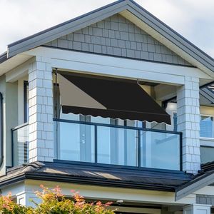 78.7\"D X 59.1\"W X(78.7 118.1)\")H Retractable Black Awning - Product Image 4