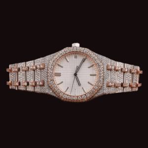 Reloj de Hombre con Movimiento ETA, Diseño Hip Hop, de Alta Calidad, con Esfera Blanca de Diamantes Moissanite, Fecha Automática, Precio al por Mayor - Product Image 1