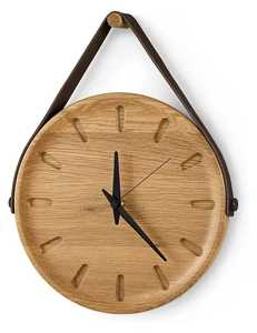 Horloge de bureau ronde en bois massif nordique, chiffres gravés, horloge analogique silencieuse à quartz, horloge de table moderne minimaliste pour bureau - Product Image 5