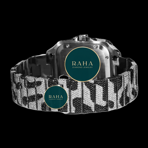 Montre à quartz de luxe RAHA, boîtier carré 46 mm, cadran analogique en cristal saphir, bracelet en acier inoxydable, chronographe, résistance à l'eau 10 bars - Product Image 3