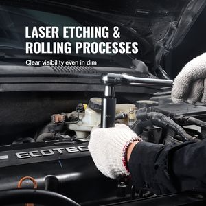 Set di 25 Chiavi a Bussola a Impatto da 3/8'' Profonde e Poco Profonde SAE 5/16''-1'' a 6 Punte in Acciaio Legato Cr-Mo per Riparazioni Auto e Fai-da-te - Product Image 6