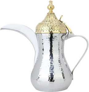 Cafetera árabe Dallah de acero inoxidable premium, tetera clásica de Oriente Medio para servir café a los invitados - Product Image 1