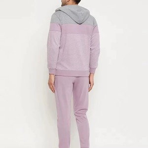 High Quality Men Cotton Fleece Oversized Breathable Zipper Hooded Tracksuit Sets <b>Jogging</b> <b>Suit</b> OEM - Product Image 2
