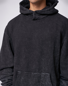 Sudadera con Capucha Extra Grande para Hombre, Color Sólido, Algodón French Terry, Estilo Casual, Transpirable, Lavada, Estilo Otoñal - Product Image 4