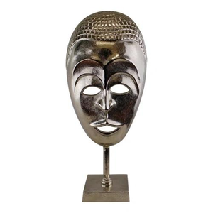 Sculpture de visage tribal, objet décoratif pour le bureau et la maison, espace moderne et luxueux, métal aluminium avec logo personnalisé - Product Image 1