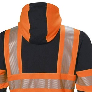 เสื้อฮู้ดซิปนิรภัยสำหรับผู้ชาย ราคาขายส่ง มาตรฐาน ANSI Class 2 ไฟ LED กันน้ำ โลโก้ทันสมัย ขายดี ทนทาน ไม่ยับง่าย - Product Image 4