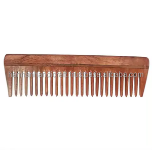 Premium Eco-Friendly Handmade <b>Wooden</b> Sandalwood <b>Comb</b> for Women with Anti-Static Peach Design - Product Image 3