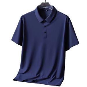 Soie glacée à manches courtes pour hommes de haute qualité pour polo 100% coton tissu de toile de Style décontracté d'affaires - Product Image 6