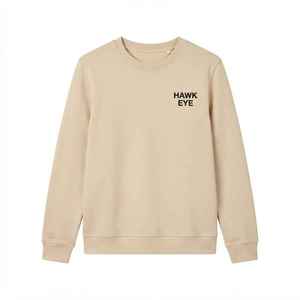 Sweat-shirt à col rond pour femme, imprimé œil de faucon beige, 100% coton, vêtements décontractés pour l'automne - Product Image 6