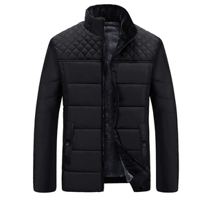 Blouson matelassé pour homme, violet et noir, coupe-vent, épais, hiver, décontracté, col montant, fermeture éclair, coupe régulière - Product Image 4
