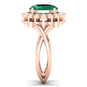 REYES New Design 925 Sterling <b>Silver</b> GRA Certified Moissanite <b>Ring</b> For Women Oval Cut 1.2Ct <b>Emerald</b> Gemstone Birthstone <b>Rings</b> - Product Image 3