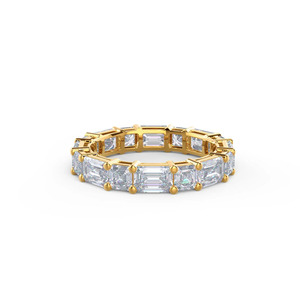 Anillo de Eternidad de Oro Blanco con Diamantes Cultivados en Laboratorio con Corte Esmeralda - Product Image 3