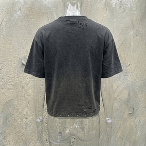 Snowgrace Oversized Crop T-<b>Shirt</b> Men Short Sleeve Street Style O-Neck Jersey Cotton Print Front Logo - Product Image 6
