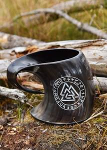 Handmade Horn Drinking Mug Viking Style Double Wall Beer <b>Cup</b> <b>Reusable</b> Drinkware for Party Bar Home - Product Image 4