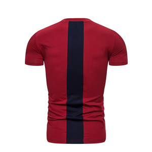 T-shirt de sport décontracté pour homme, coupe ajustée, col rond, manches courtes, couleur unie, 100 % coton tricoté 180 g, séchage rapide, personnalisable - Product Image 2