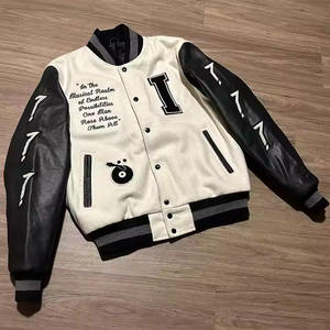 Chaqueta Varsity para Hombre, Chaqueta Bomber Casual con Mangas de Cuero, Chaqueta Letterman de Béisbol, Chaqueta de Escuela Secundaria, Fabricante en Pakistán - Product Image 5