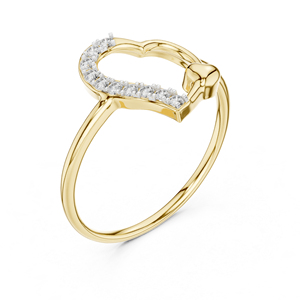 Anillo de Compromiso de Oro Amarillo de 14K con Diamante Cultivado en Laboratorio, Redondo, para Mujer, 0.08 Quilates, Certificado IGI, Moderno |   Diamante Cultivado Nuevo - Product Image 5