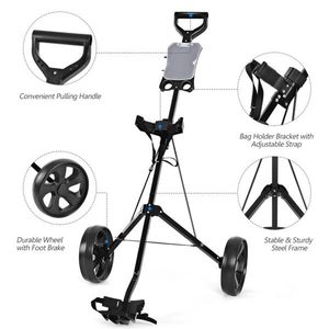 Carrello da Golf Leggero da 6 libbre con Telaio in Acciaio, Design Pieghevole, Ruote con Cuscinetti a Sfera da 9,5 Pollici, 4 Ruote, Batteria al Litio - Product Image 6