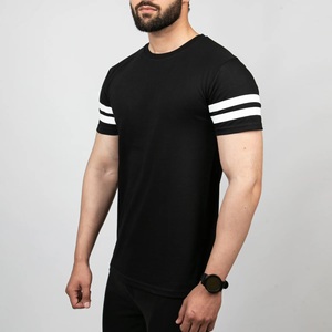 Camiseta Casual de Manga Corta para Hombre, Cuello Redondo, Color Negro Sólido, Corte Regular, 100% Algodón, Transpirable, de Secado Rápido, con Ribete en Contraste - Product Image 2