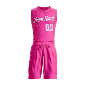Camiseta de Baloncesto Rosa Personalizada Unisex para Adultos, Impresión por Sublimación, Poliéster Transpirable, Servicio OEM - Product Image 2