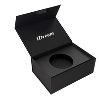 Boîte cadeau magnétique noire de luxe en papier pliable avec insert, impression offset, logo personnalisé, vente en gros