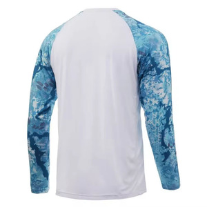 Custom Logo 100% Cotton Digital Print UPF 50+ Breathable Quick Dry Long Sleeve Pullover Fishing Jersey Shirts for Men - Product Image 2
