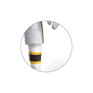 Maillot de hockey sur glace personnalisé pour homme, uniforme imprimé par sublimation, col en V, manches longues, blanc, jaune, noir, maille 100% polyester - Product Image 5