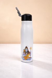 Bouteille d'eau imprimée Radha Krishna, bouteille d'eau en métal personnalisée avec impression de couple - Cadeau de bureau élégant - Product Image 4