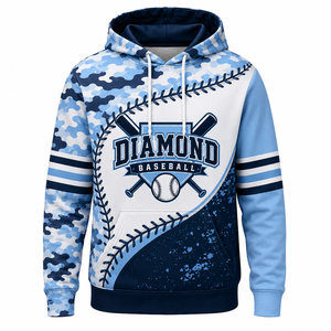 Sweat à capuche Diamond Baseball pour homme, motif camouflage, impression par sublimation, respirant, vêtement de sport, haut tendance pour adulte - Product Image 1