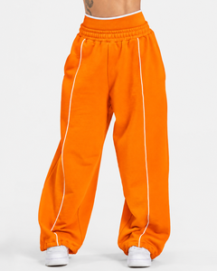 <b>Women's</b> Contrastline Full Zip Tracksuit Two Piece Casual Outfit Relaxed <b>Jacket</b> And Wide Leg Pants Matching Apparel Set Style - Product Image 6