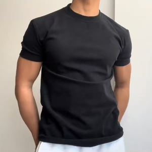 T-shirt de sport vintage USWY JS-4010 pour homme, coupe ajustée, sans broderie, effet vieilli, idéal pour la course et la gym, vente en gros - Product Image 1