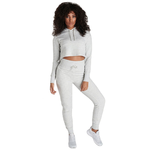 Conjunto Deportivo Informal de 2 Piezas para Mujer, Top Corto con Cremallera y Capucha, Leggings con Estampado Gráfico, Traje Deportivo - Product Image 5