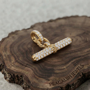 Diamond Moissanite Iced Out <b>T</b>-<b>Bar</b> Pendant Pave <b>Bar</b> Pendant Charm Luxury Gold Plated Statement Pendant Unisex Jewelry - Product Image 1