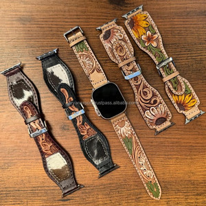 Bracelets de montre en cuir usiné à la main, de luxe, OEM/ODM, personnalisés, pour femmes, bracelets de montre en cuir de vachette véritable de haute qualité - Product Image 5