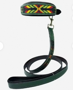 Premium Handcrafted Modern Soft Dog <b>Collar</b> and Leash Set Featuring Colorful Beadwork Genuine Leather Construction at Bulk Price - Product Image 5