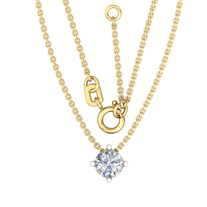 Collar de Cadena de Oro Amarillo de 18K con Diamante Cultivado en Laboratorio VS de 0.5 Quilates para Mujer, Chapado en Rodio, Certificado IGI, Estilo Clásico, Aniversario - Product Image 1