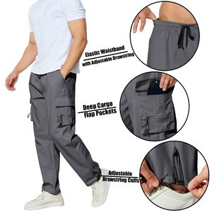 Pantalon cargo homme personnalisé respirant taille mi-haute, multi-poches, style streetwear, jogger, pour l'extérieur - Product Image 6